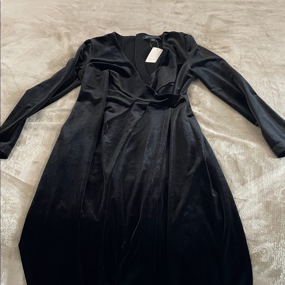 NWT Brooks Brothers velvety black dress size 4
